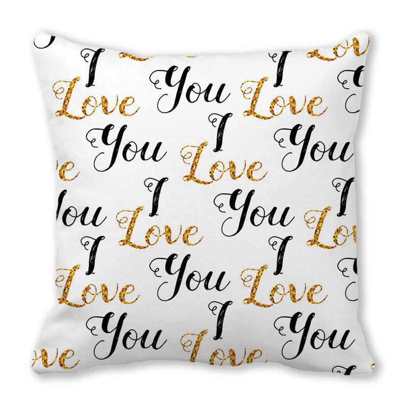 Home Decor Valentine's Day Love Patterns Pillow Covers Pattern Cushion Cover Suitable for Sofa Bedroom Car Pillow Cover