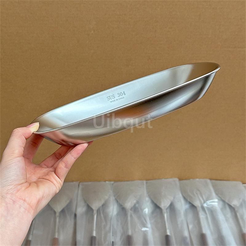 Rectangular dessert plate Steamed fish dish Cake plate Exquisite tray salad bowl Bento Baking tray 304 stainless steel plate