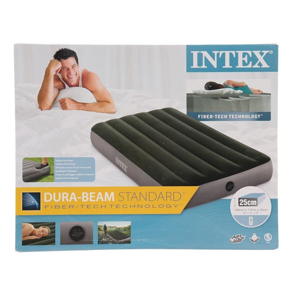INTEX Downy Air Bed with Foot Pump, 99 X 191 X 25 Cm, 64761 [Official Japanese Product]
