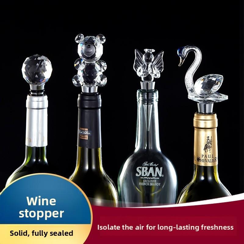 Tappo Moderno Minimalista per Bottiglia di Vino con Design a Sfera di Cristallo per Bar di Casa e Collezionisti