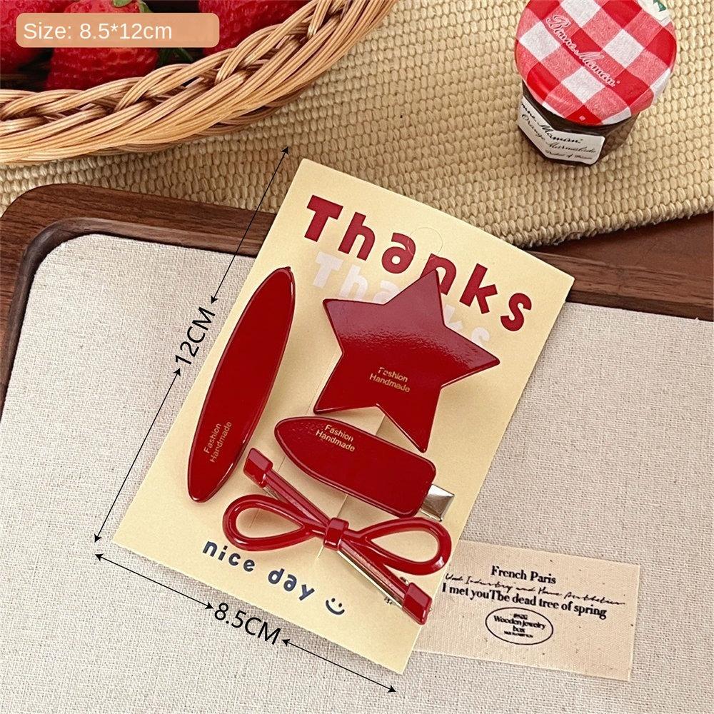 Star Headwear Red Duck Billed Clip New Broken Hair Clip  Gift