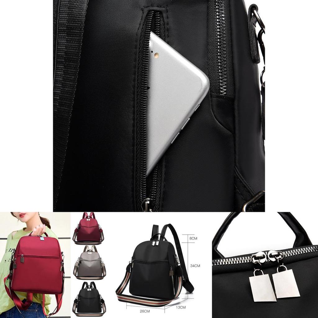 Pure Color Multipurpose Oxford Cloth Backpack For Women With Adjustable Straps