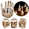 Halloween Skull Candlestick Ornaments Gothic Style Desktop Skull Candlestick Decor Ghost Skull Candlestick for Home Room Decor