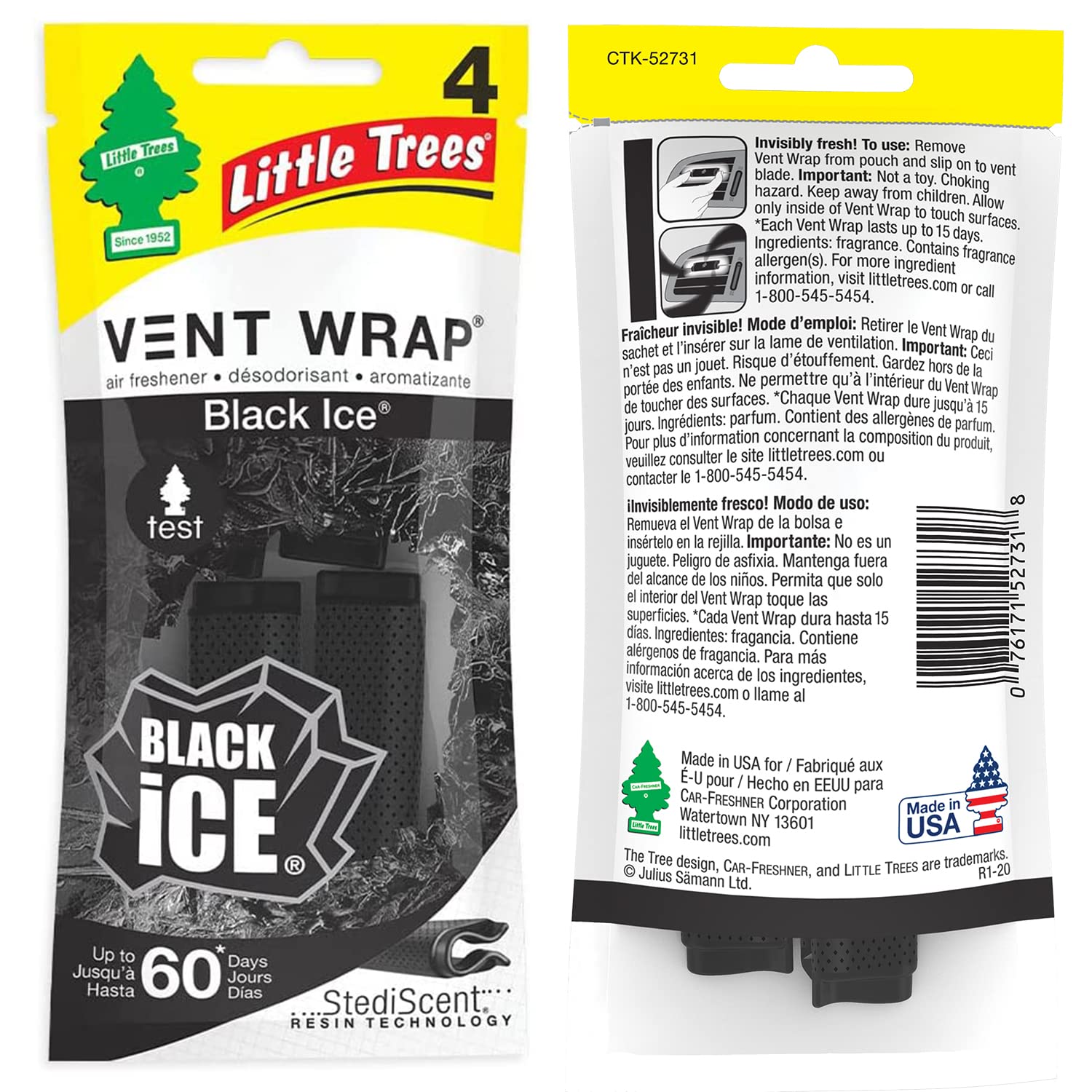 

Little Trees 52231 Little Tree , Vent Wrap, For Car Air Conditioning Specific, 1 piece чорний