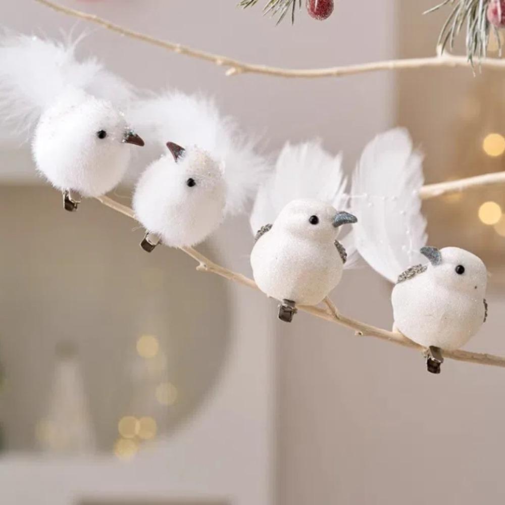 2pcs DIY Decor Artificial Bird Pendant Christmas Tree Decoration Artificial Foam Birds
