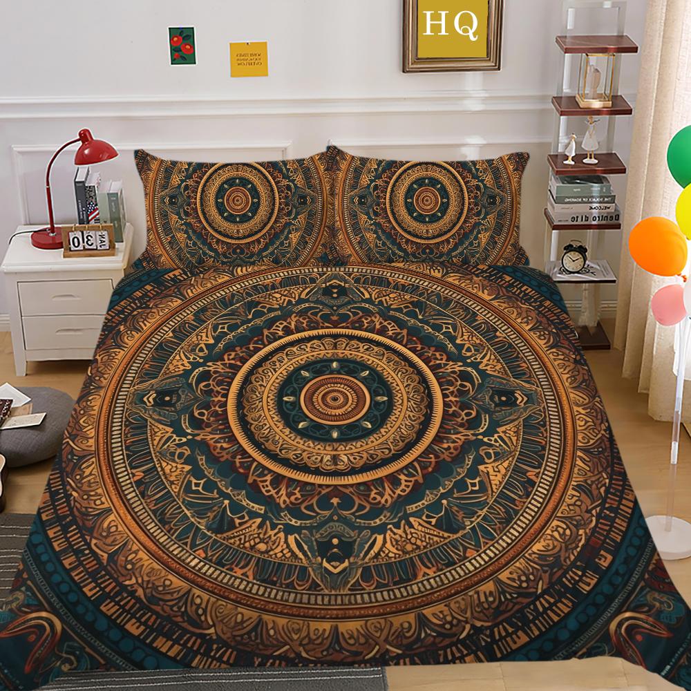 Cuverturi de pat cu mandala Decorare dormitor Seturi de pat la modă Cuverturi de pat din microfibră de dimensiuni complete Costume de pat pentru bărbați