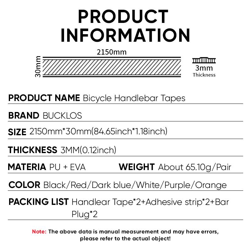 BUCKLOS Road Bicycle Handlebar Tape Non-slip PU EVA Bike Handlebar Strap Racing Bike Drop Bar Tape Road Cycling Accessories
