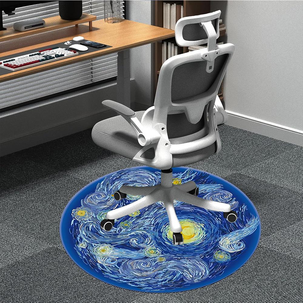 

1pc Starry Night Carpet for Office Non-Slip, Round Carpet, Soft & Comfortable, Carpet for Office, Round Floor Mat yy251225114 80cm by 80cm
