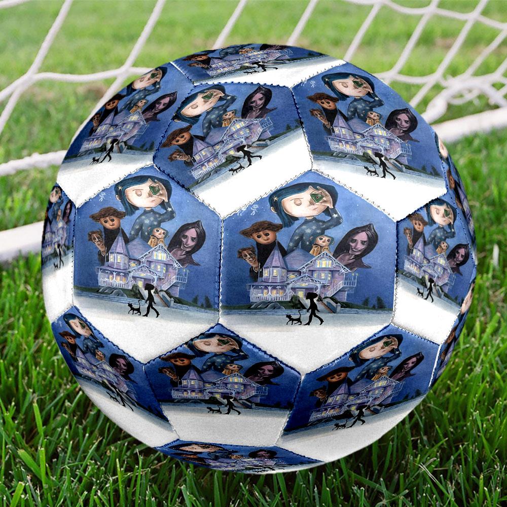 Coraline Print Size 5 Soccer Ball, Standard Match Football for Sports Game and Team Practice, Ideal Gift for Soccer Fans