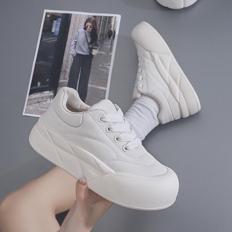 Bread Shoes Women's 2025 Autumn New Student Korean Version Ins Trendy Versatile Platform Single Shoes Spring and Autumn Casual Shoes BR993