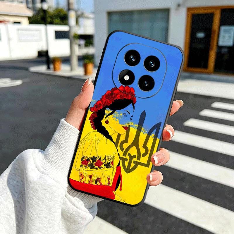 Blue Yellow Ukrainian Girl Soft Phone Case for Xiaomi Redmi Note 12 13 14 15 Pro Plus 11 12S 11S 11T 10 4G Black Cover Back Shel