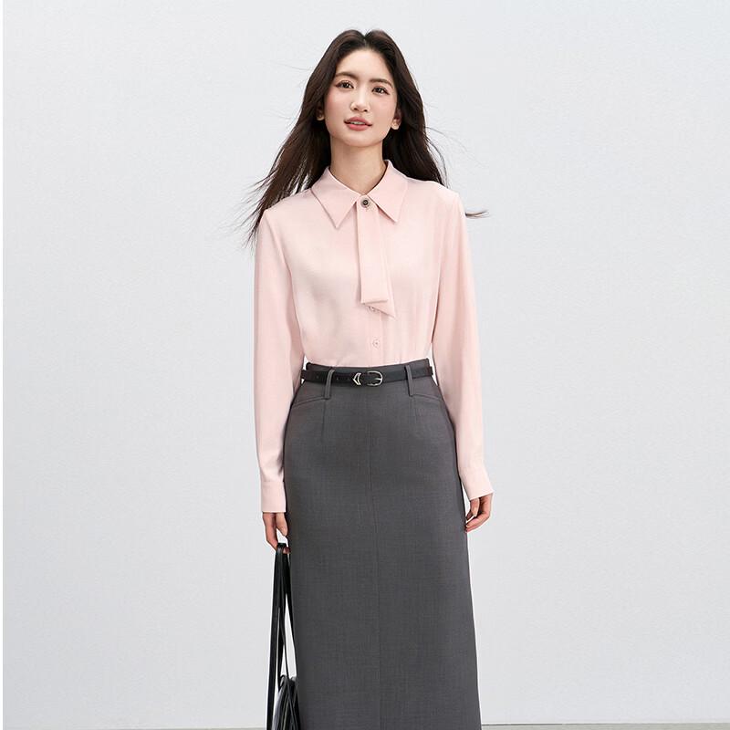 Women s Bow Tie Long Sleeve Formal Blouse L