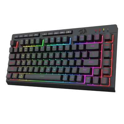 Redragon K524 Gaming and Key English Quiet Macro RGB Compatible with and Black Keyboard, Wireless, 2.4GHz, BT, USB-C Wired, 75% Feel, Layout,