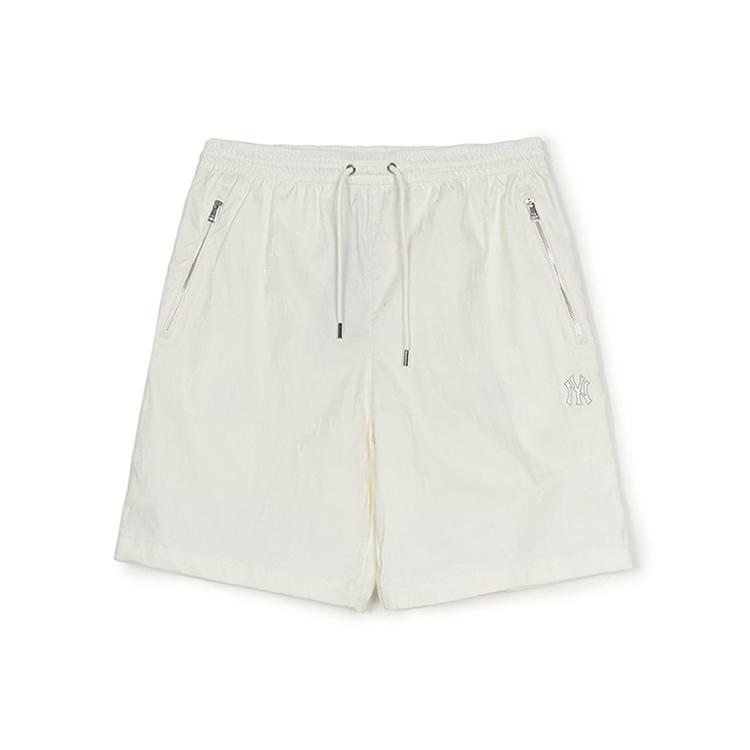 MLB New York Yankees Comfortable Allover Print Woven Lace-Up Three-Quarter Casual Shorts Unisex Shorts Ivory 3ASMM0153-50IVS