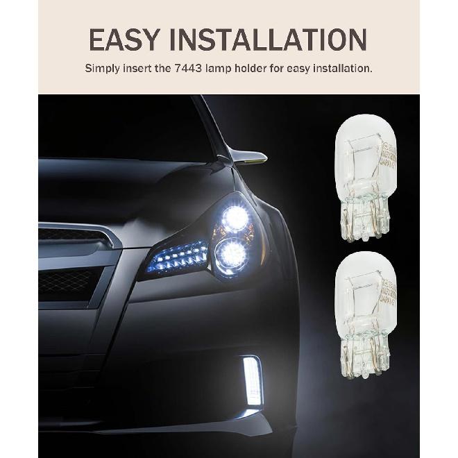 10 PCS 7443 Bulb,Car Accessories 7443 Brake Light Bulb,Car T20 1891/7443 Dual Wire Brake Bulb,12V 21/5W Ultra-Bright Turn Signal Light