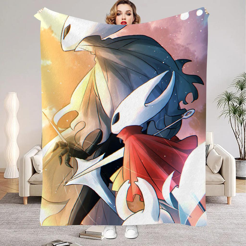Hollow Knight Blanket Cartoon Game Printed Flannel Blanket for Home Living Room Bedroom Decor New Year Christmas Gift for Fans