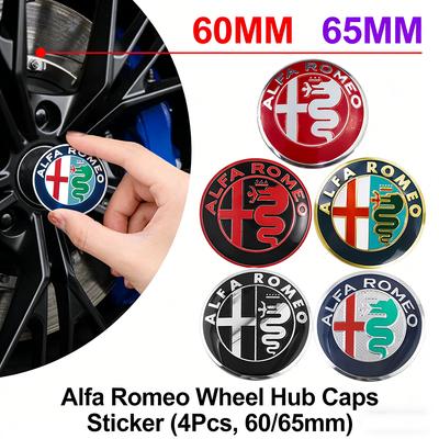 60mm 65mm Wielnaafdop Sticker 4 Stuks Auto Wielnaafdop Embleem Voor Giulia Stelvio Giulietta 147 Mito Accessoires