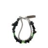 Black Stone Titanium Steel Men Women Street Fashion Geometric Bracelet For Casual Wear