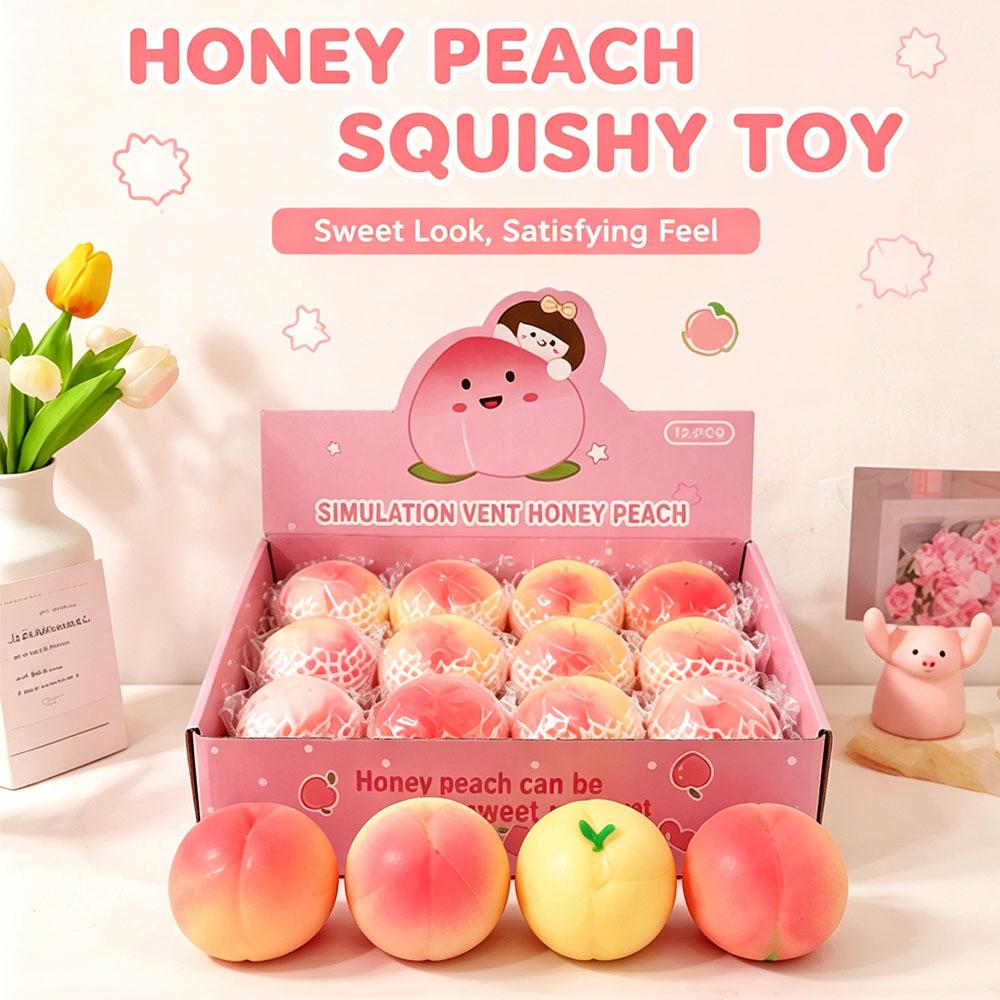 Aesthetic Peach Squishy Fake Fruit Beautiful Color Slow Rising Soft Tactile Squeeze Heavy Duty Kneading Prop Creative Desk Decor