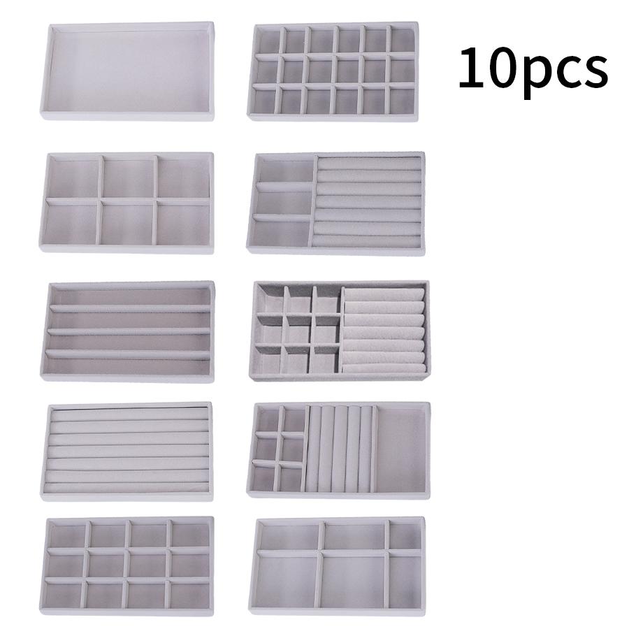 1pc, Flocking Jewelry Box Jewelry Tray, Suitable For: All Kinds of Jewelry Storage.Color: Gray