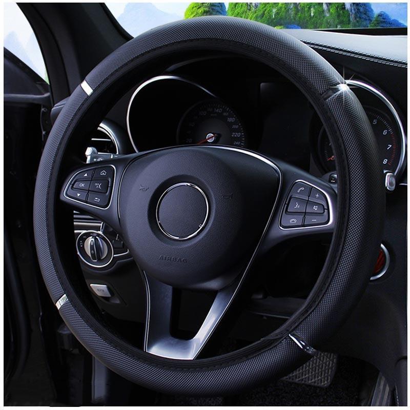 Anti Slip Auto Decoration Pu Leather Steering Covers Car-Styling Universal Car Steering Wheel Cover 37-38Cm Diameter