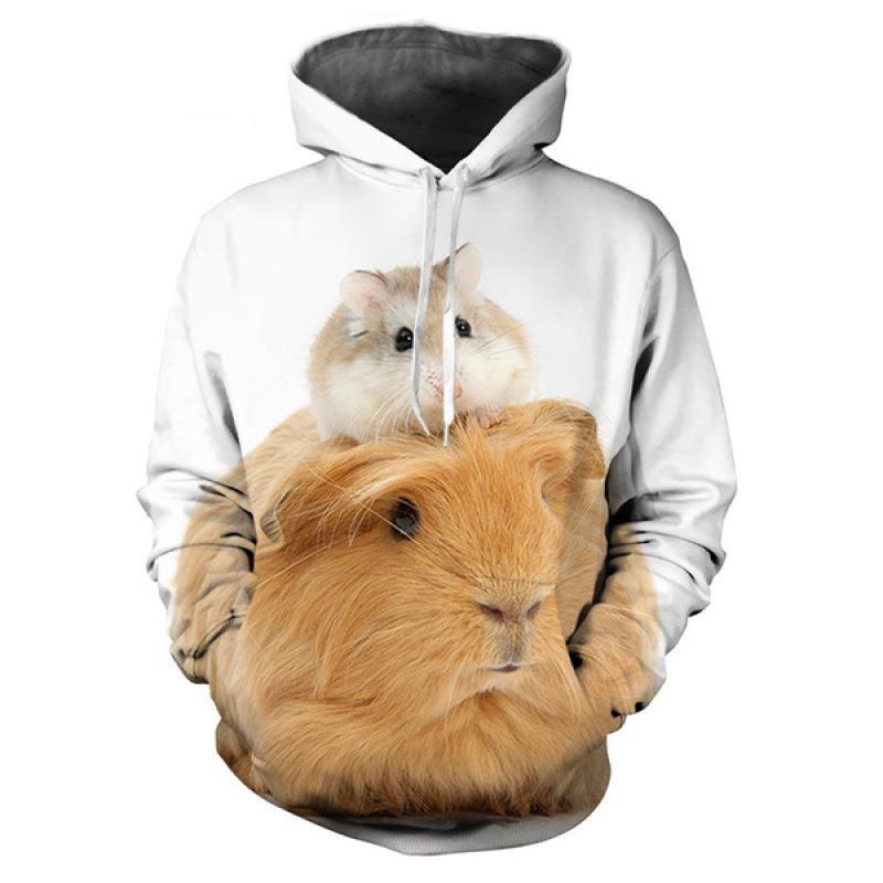 Hoodie mit 3D-Aufdruck „Tier-Meerschweinchen“ für Damen, y2k, lässige Mode, Kapuzenshirt, Pullover, Sweatshirts, übergroße Unisex-Kleidung