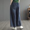 Elastic Waist Slimming Jeans Women's Loose-Fit High-Waisted Straight-Leg Artistic Washing Denim Pants Arrival Autumn