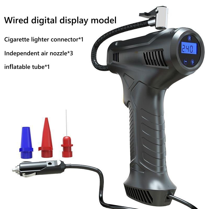 

Проводной/Беспроводной 12В Ручной Насос для Накачивания с Цифровым Дисплеем Подходит для Мотоциклов, Электромобилей, Автомобилей и Игр с Мячом