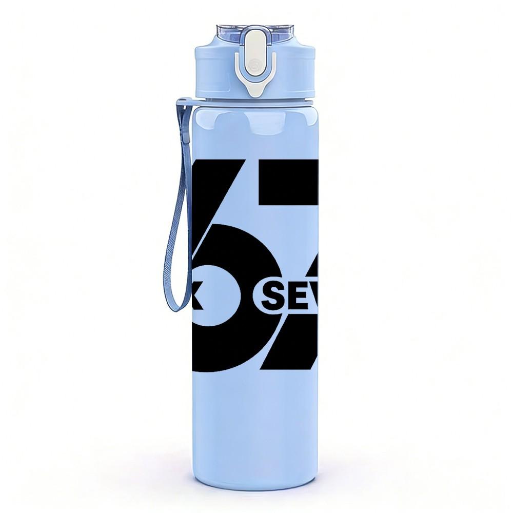 1PC Six Seven Monochrome Number Logo 750ml Color Plastic Sports Water Bottle Leakproof Flip Straw Lid Suitable for Sports Office Home Use