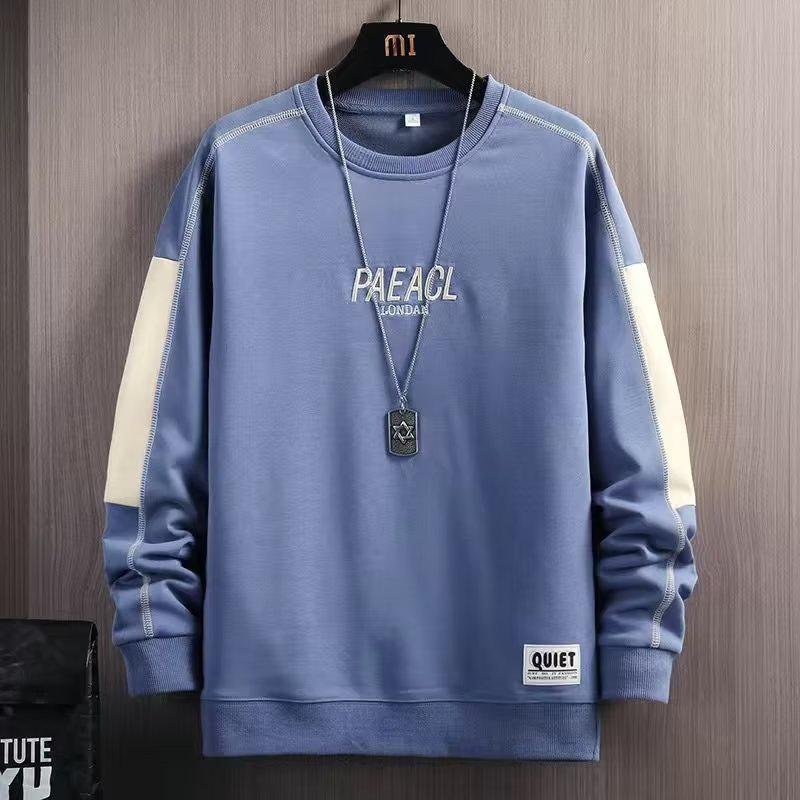 

Мужской модный корейский свитер с круглым вырезом и принтом - весна/осень, длинный рукав 2XL