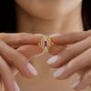 Luxury Europe and The United States New Niche French Pink Diamond Jewelry, Elegant Retro Fashion Simple Versatile Ring Women's Jewelry