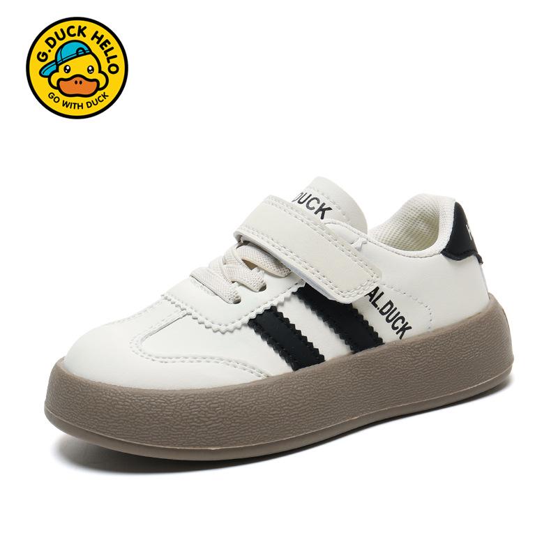 

Little Yellow Duck Kids 2025 Waterproof Leather Training Shoes - German-Style Sports Shoes for Boys & Girls in White. Size 32, Inner Length 20cm