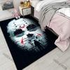 Halloween Themed Horror Mask Man Carpet for Living Room Bedroom Bedside Floor Mat Cloakroom Area Rug Festive Decor Large Size