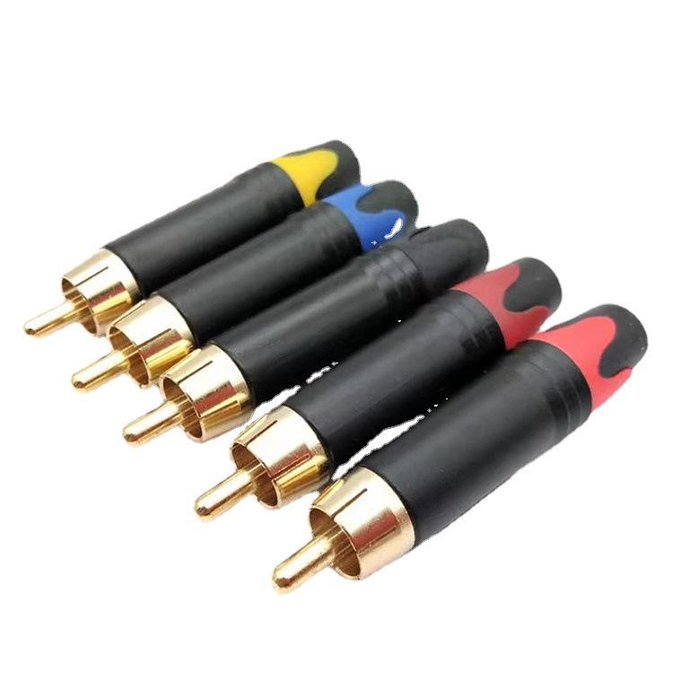 Gold-Plated RCA Audio Cable with Colored Connectors