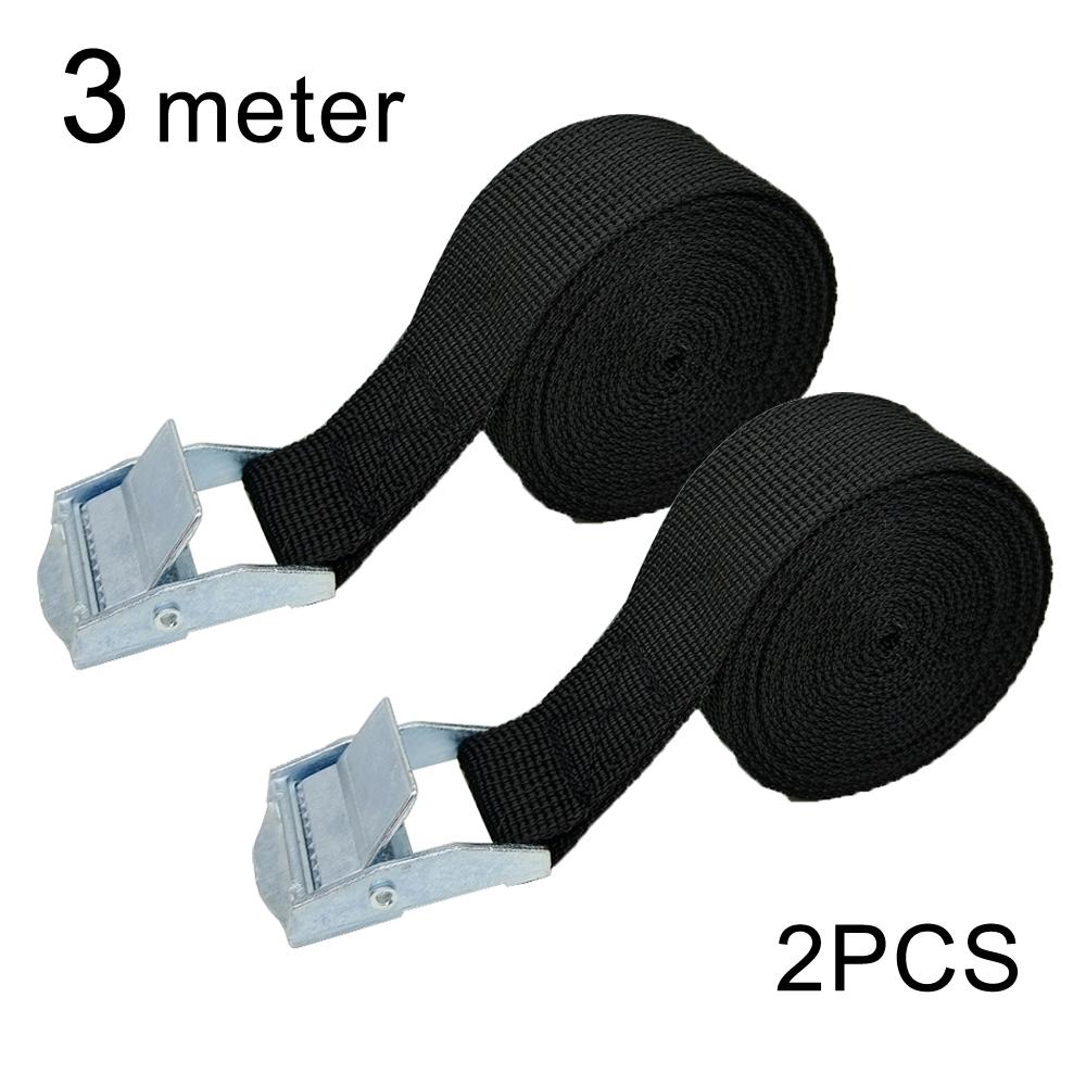 2pcs 3 Meters Buckle Tie-Down Belt Cargo Straps for Car Truck Motorcycle Bike Tow Rope Binding Belt Auto Luggage Bag Fixed Strap
