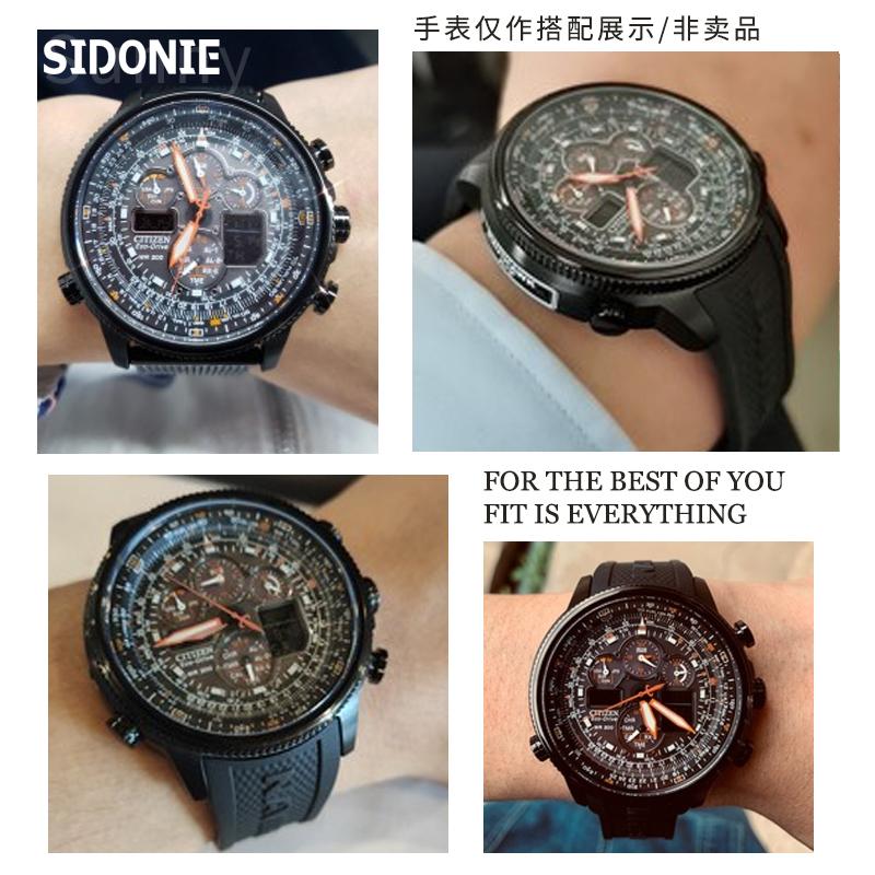 Silikonový řemínek k hodinkám pro Citizen City Air Eagle Jy8035-04e 8030 Vodotěsný Odolný proti potu Gumový Pánský Silikonové díly 23mm