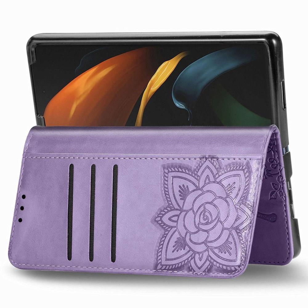 Flip Case for Samsung Galaxy Z Fold 4 5G, Butterfly, Purple