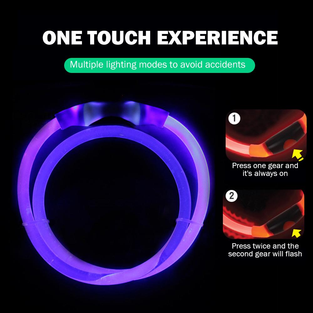 Pet Dogs Cats USB Rechargeable Flashing Night Collars Luminous Collar