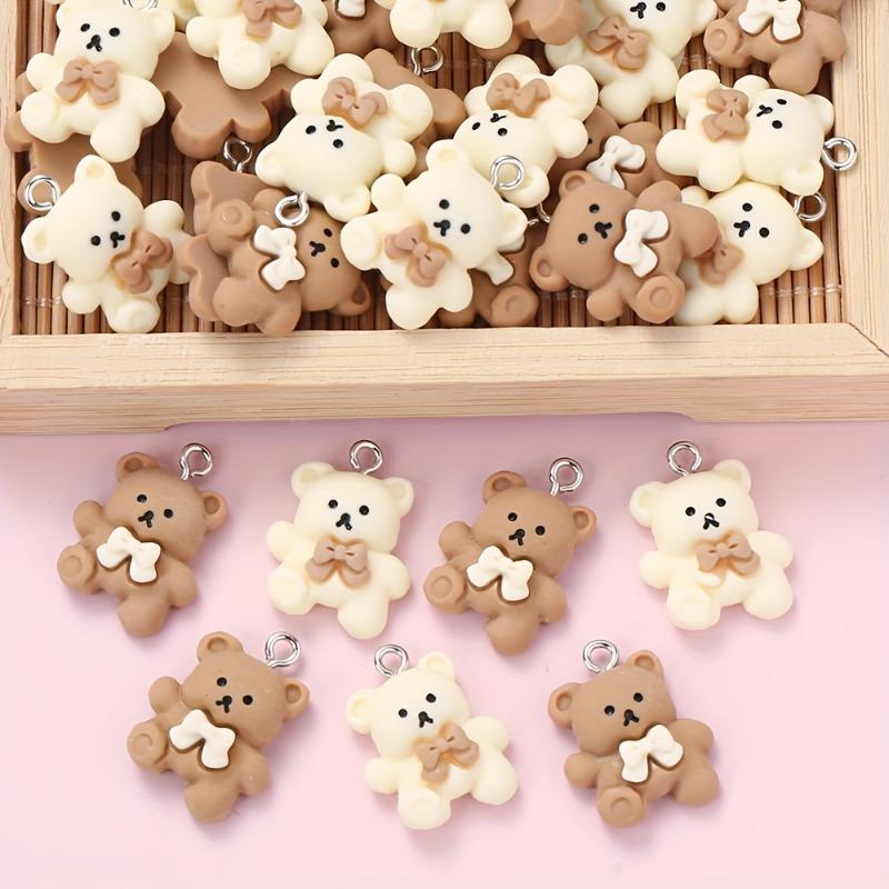 Cartoon Resin Bear Pendant DIY Jewelry Accessories Earrings Phone Pendant