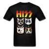 KISS Hiss Cat Parody Funny Tshirts Rock Meow Group Men T Shirt Hiphop Rock Newest Tops  Tees Gothic High Quality