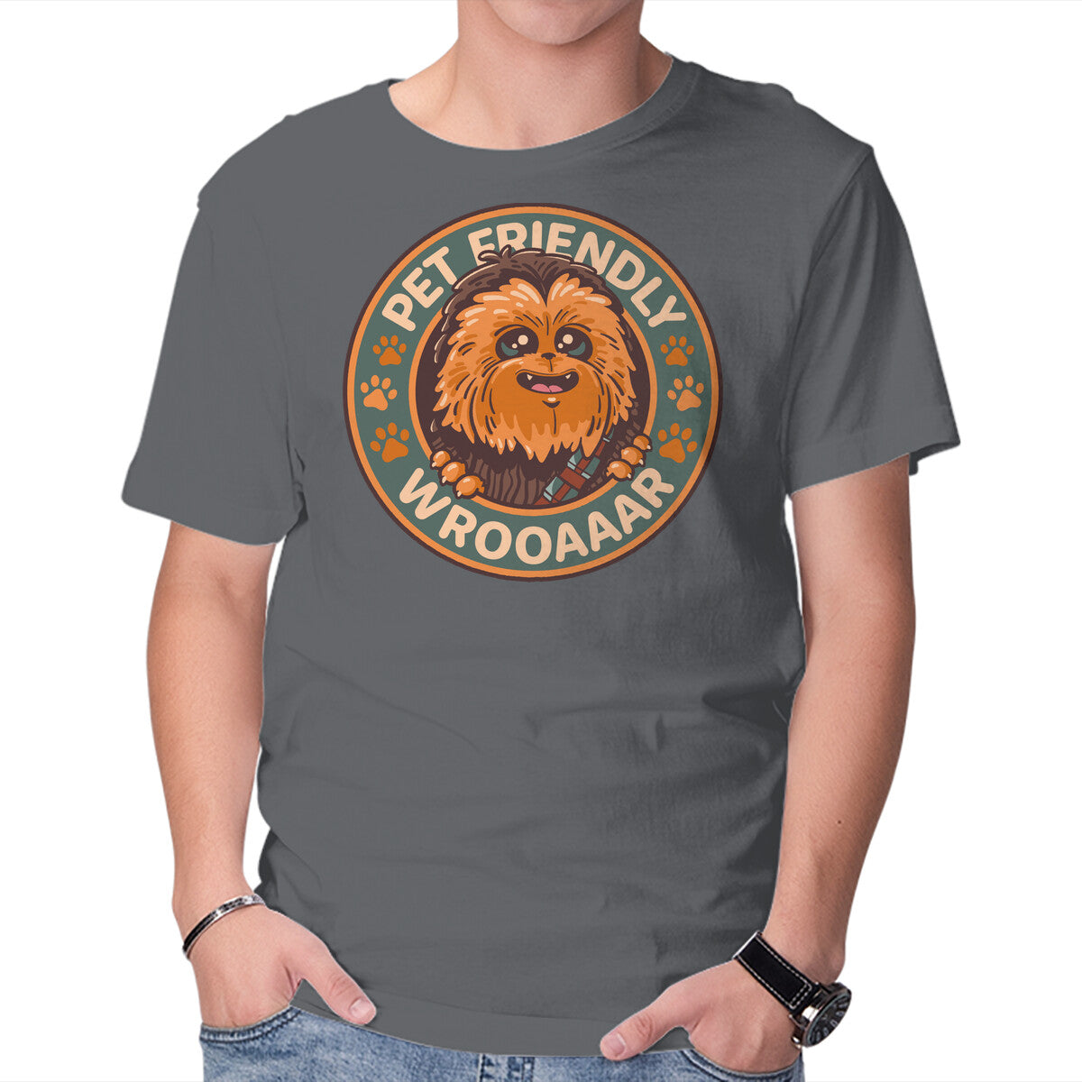 Unisex Crew Neck T-Shirt Friendly Wookiee Graphic Short Sleeve Casual Tee XXXXL