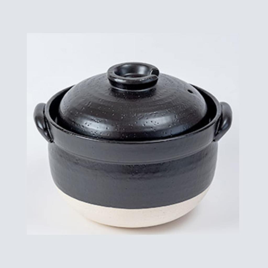 Banko Ware Earthenware Pot "Exquisite Rice Pot" 3-cup capacity (serves 1-2 people)