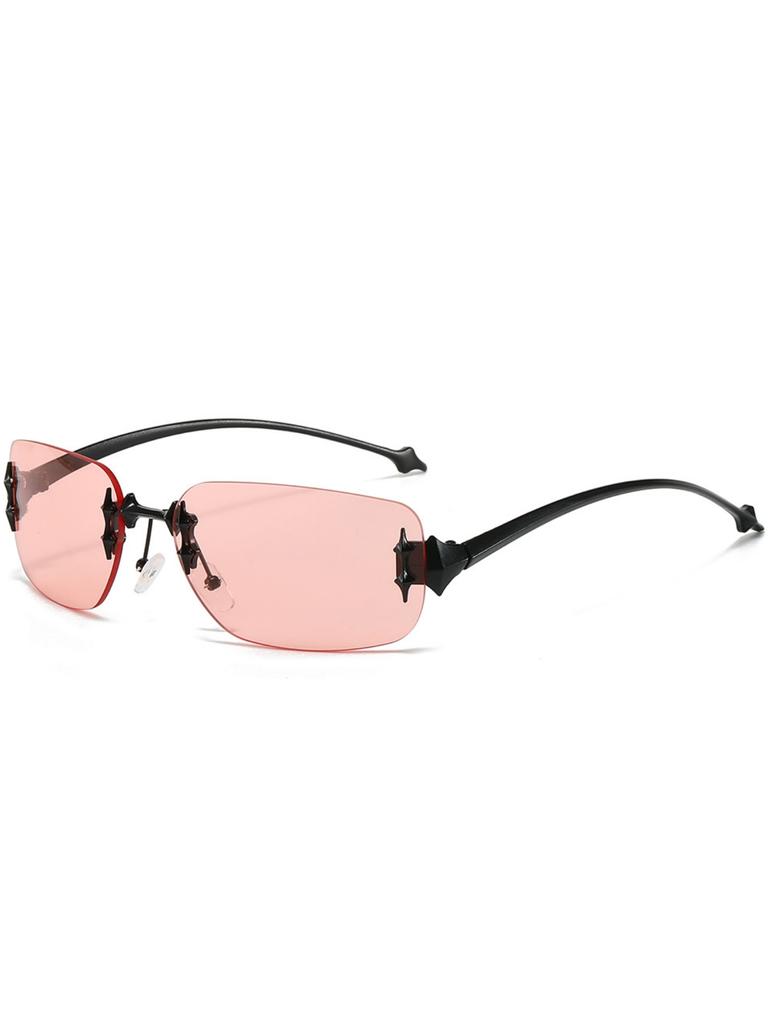 Durable High Quality Trendy new demon element rimless sunglasses personality Miding decorative sunglasses trend y2k