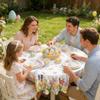 Floral Table Cloth 70 Inch Washable Fabric Spring Decor Circle Easter Tablecloths Protector for Home Farmhouse Apartment Hotel