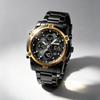 Orologio Digitale da Uomo SKMEI Triplo Fuso Orario Doppio Display Acciaio Inossidabile 1389