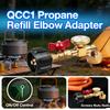 Adaptador de Cotovelo para Recarga de Propano QCC1 com Válvula e Manômetro Adaptador de Pressão para Recarga de Propano para Churrasqueira de Camping Garrafa de 1LB Recarregada