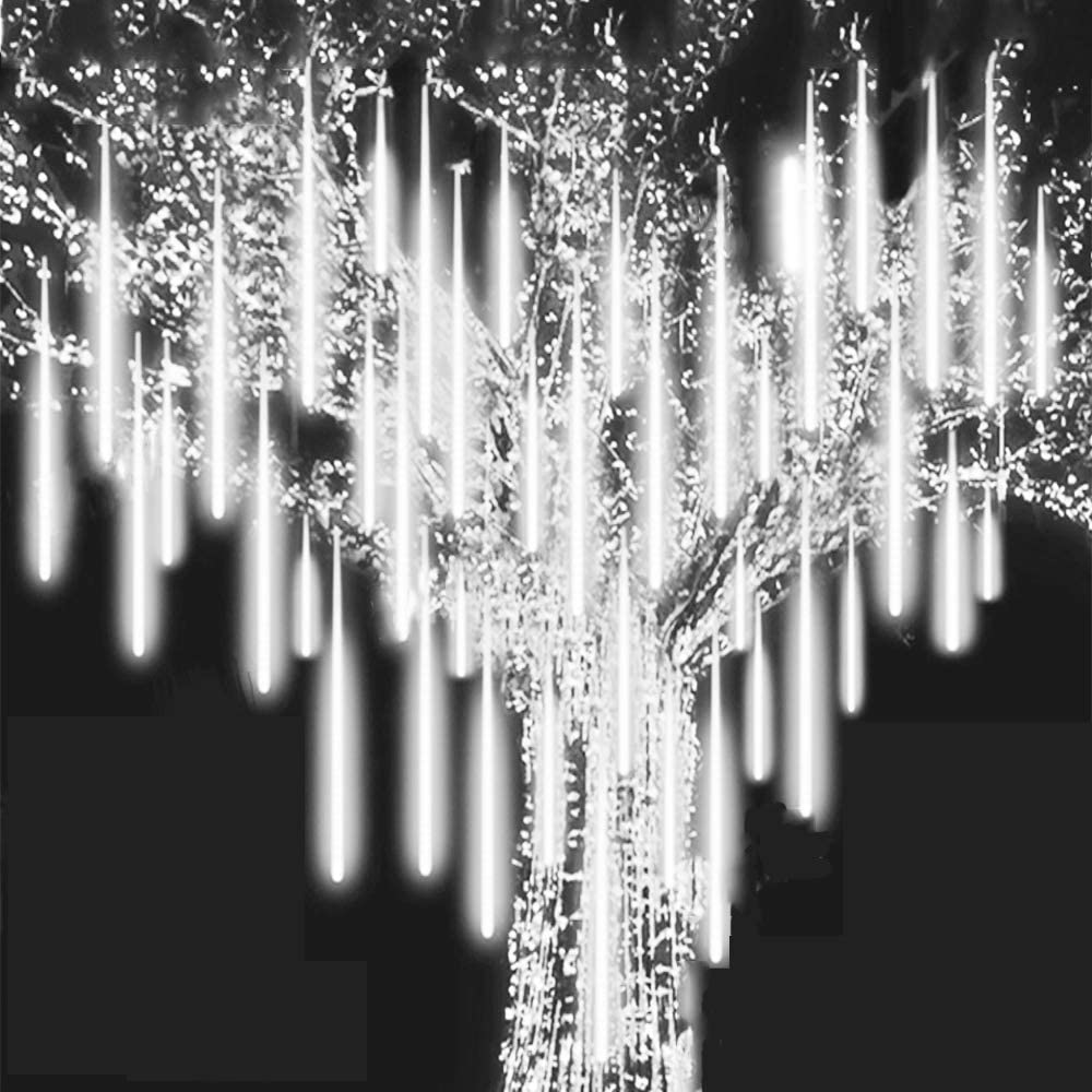 Star Meteor Shower Rain Lights,30cm 8 Tubes 192 LED Valentine Lights Icicle Snow Falling Christmas Lights Outdoor Raindrop Lights,Wedding Party Tree