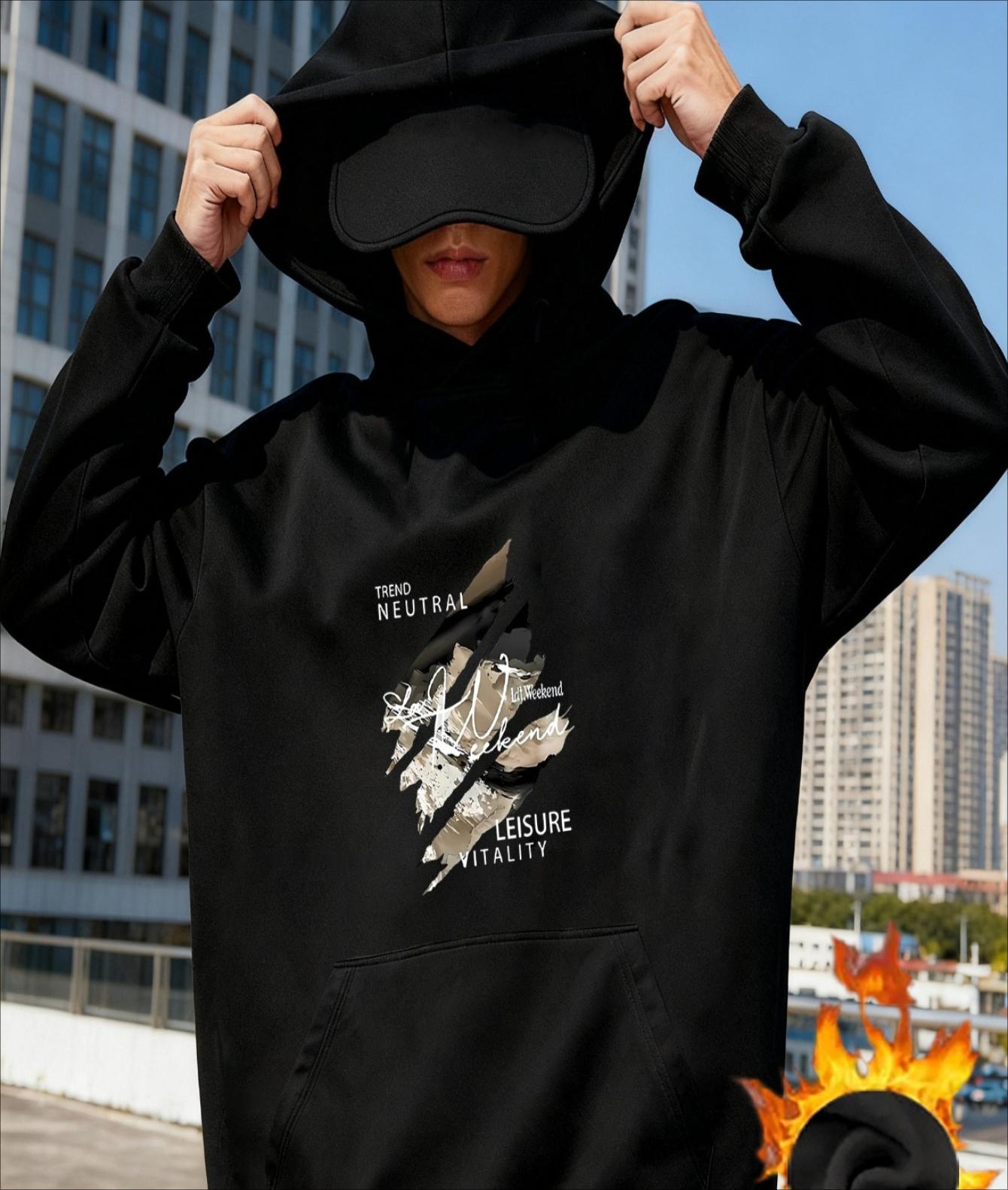 

Home Lounge Eye Mask Integrated Hooded Sweatshirt XXL чорний