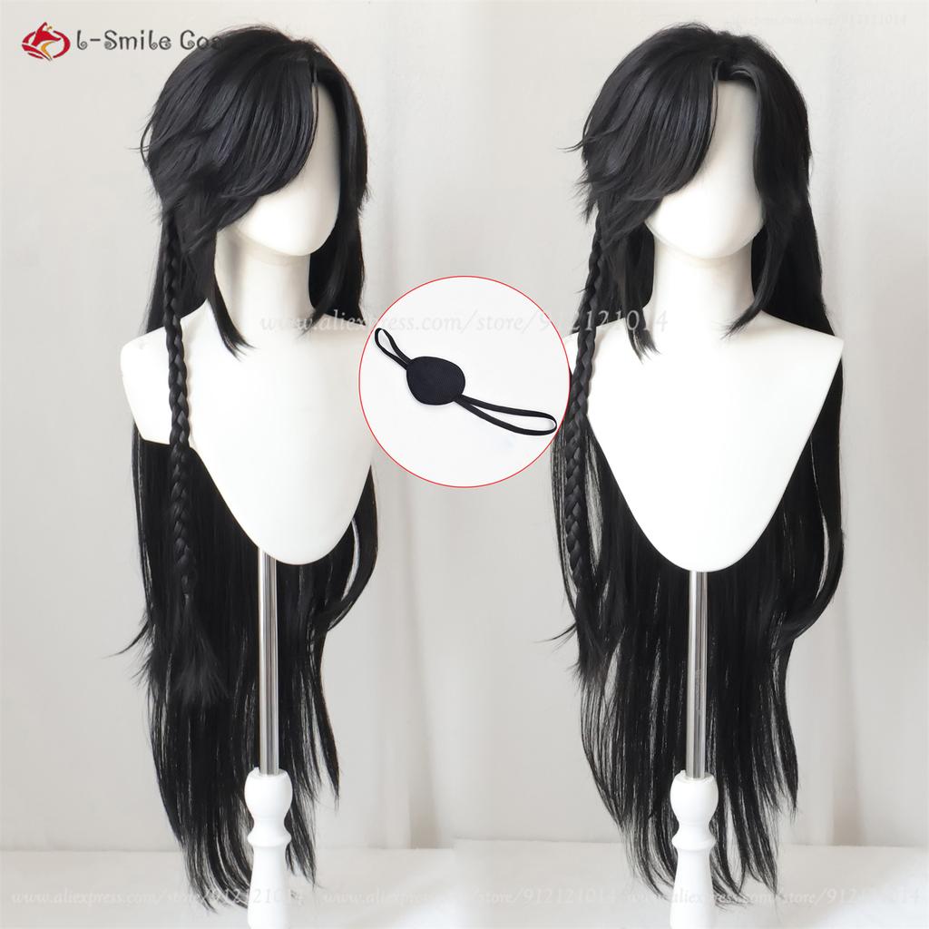 Anime Tian Guan Ci Fu Hua Cheng Cosplay Wig Heaven Officials Blessing Cosplay San Lang Black Wigs Heat Resistant Synthetic Hair