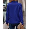 VEZFAA Women's Fashion Casual Spring Autumn Stripe Print Long Sleeve POLO Neck Blouses & Shirts